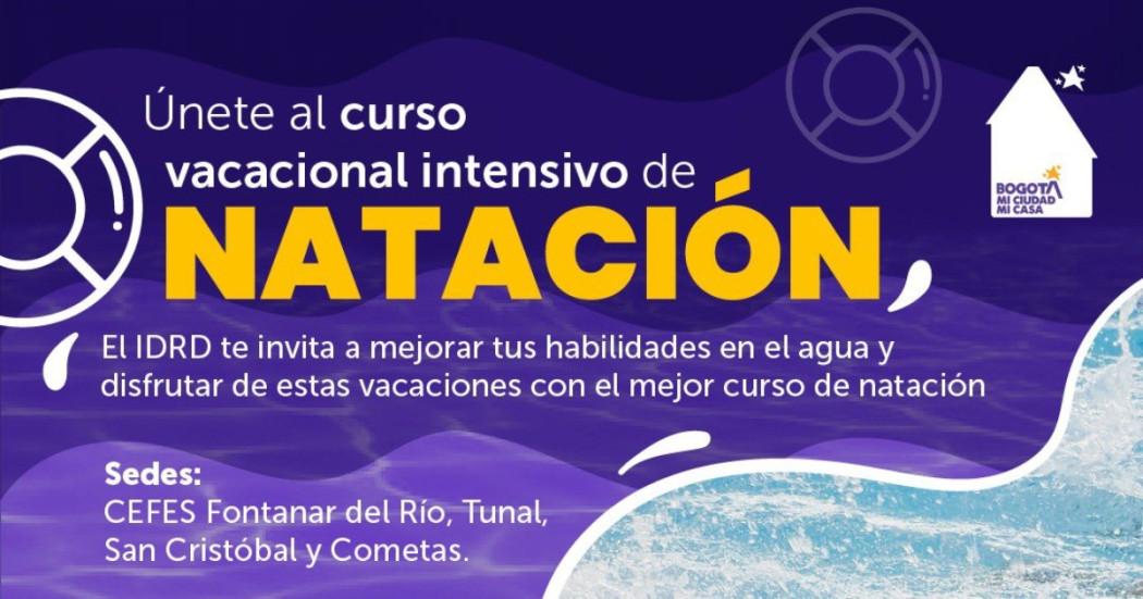 Inscripciones curso vacacional intensivo de natación en CEFES Bogotá 