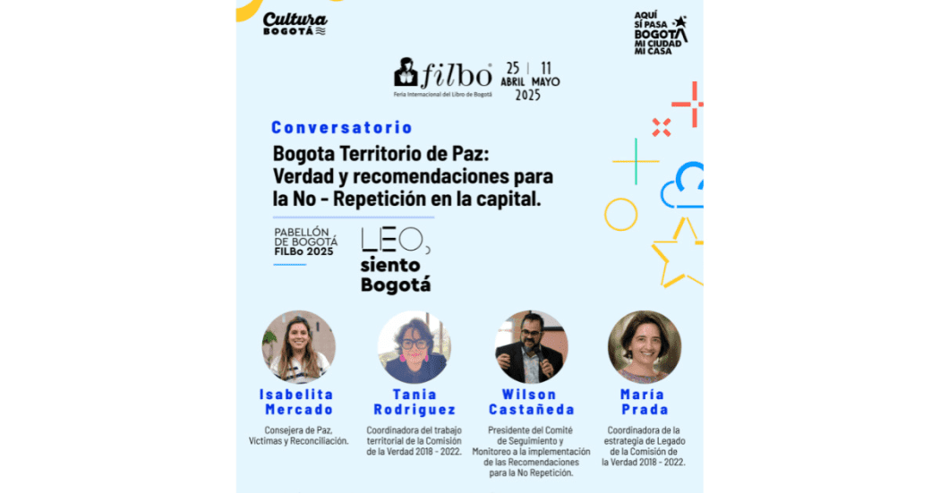 Asiste a panel Bogotá territorio de paz miércoles 30 abril FILBo 2025