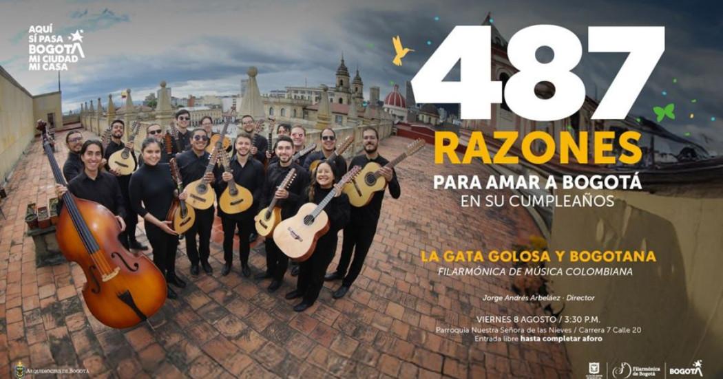 Cumpleaños de Bogotá 2025 concierto La Gata Golosa con la Filarmónica