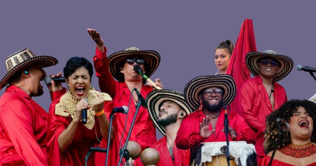 Imagen de agrupación tocando instrumentos de cumbia