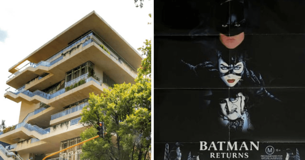 Imagen a la izquierda del edificio del CEFE Chapinero, lugar donde se presentará la película y a la derecha el cartel promocional de la película