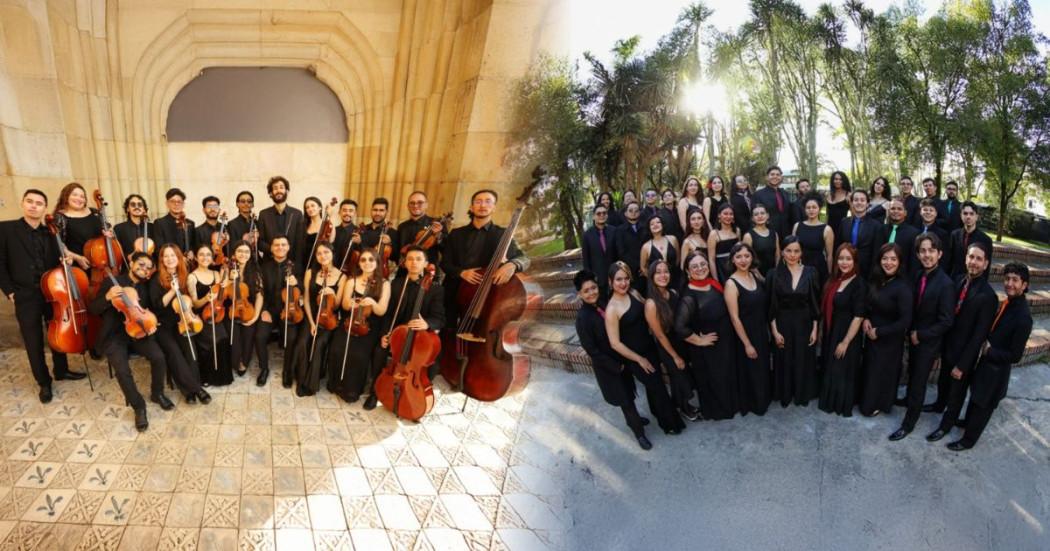 Imagen de integrantes La Orquesta Filarmónica Juvenil de Cámara y el Coro Filarmónico Juvenil