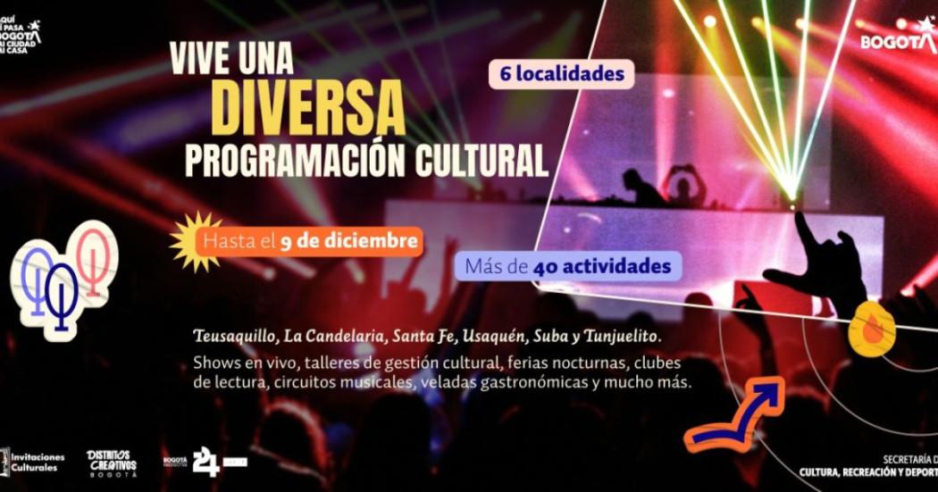 Imagen de flyer en letras Bogotá 24/7