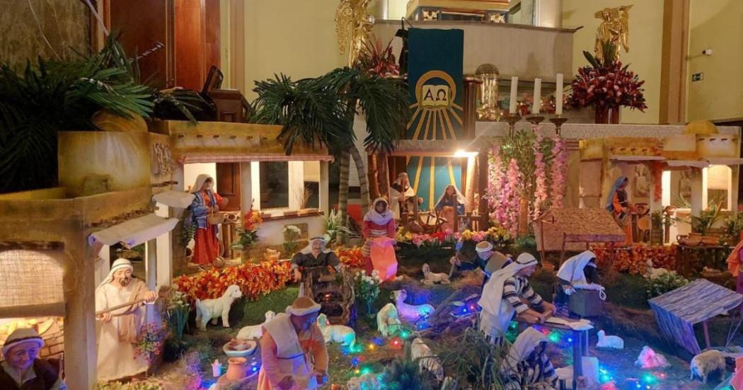 Imagen de pesebre de cerámica en movimiento en Basilica de Monserrate