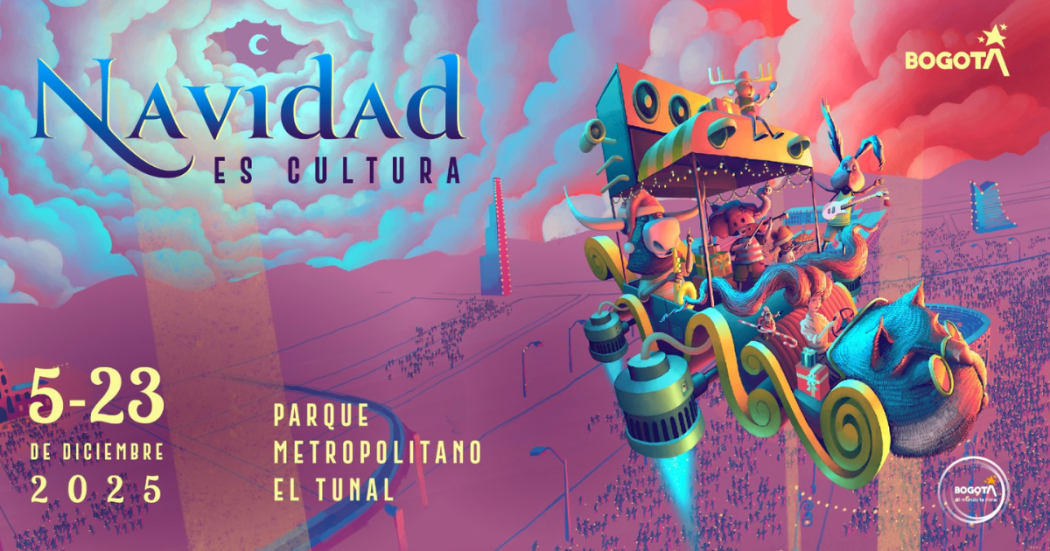Imagen con la información y personaje de lo que sucederá en el Parque El Tunal en Navidad es Cultura 2025