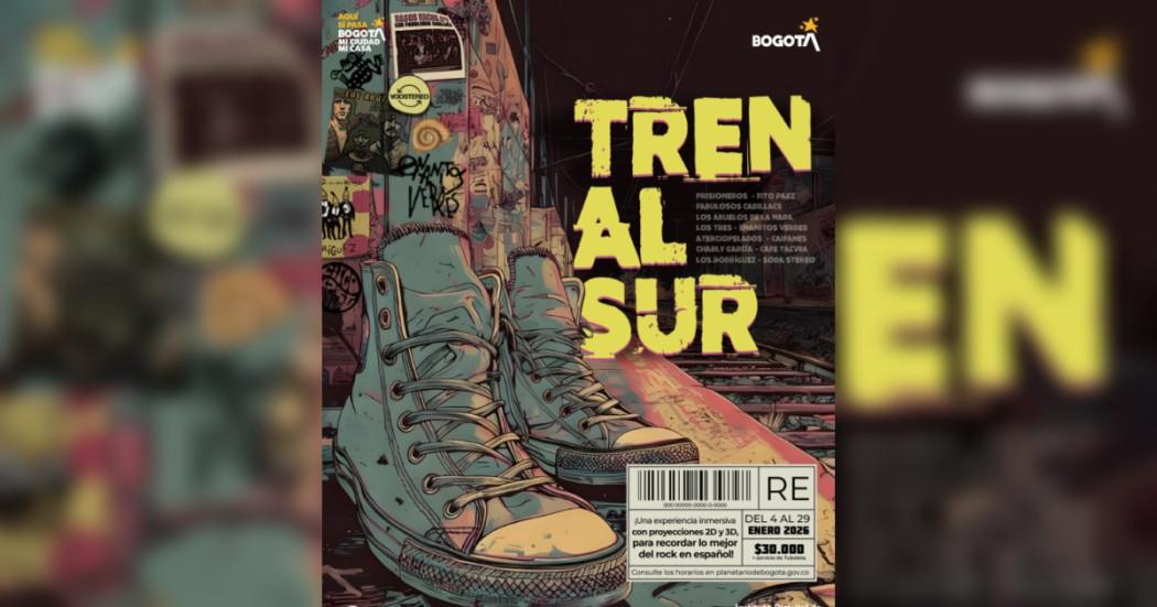 Imagen gráfica del recorrido inmersivo Tren al Sur en el Planetario de Bogotá 