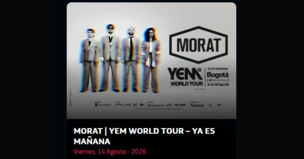 Imagen del cartel promocional de la Gira y conciertos en Bogotá