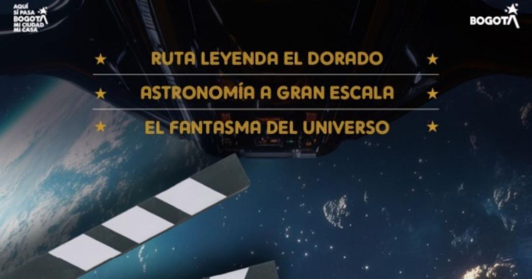 Imagen de afiche con nombre de películas en letra Planetario de Bogotá
