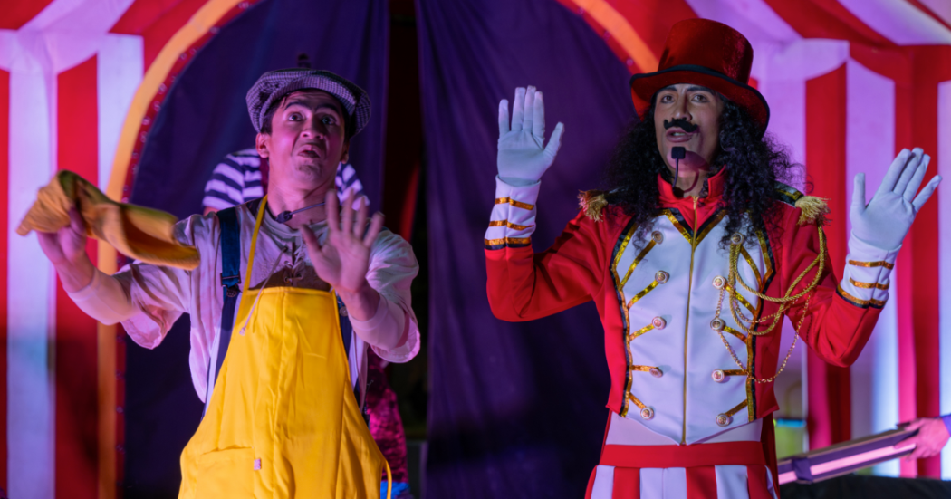 Imagen de dos payasos que hacen parte de esta obra que se presentará en el CEFE Chapinero.