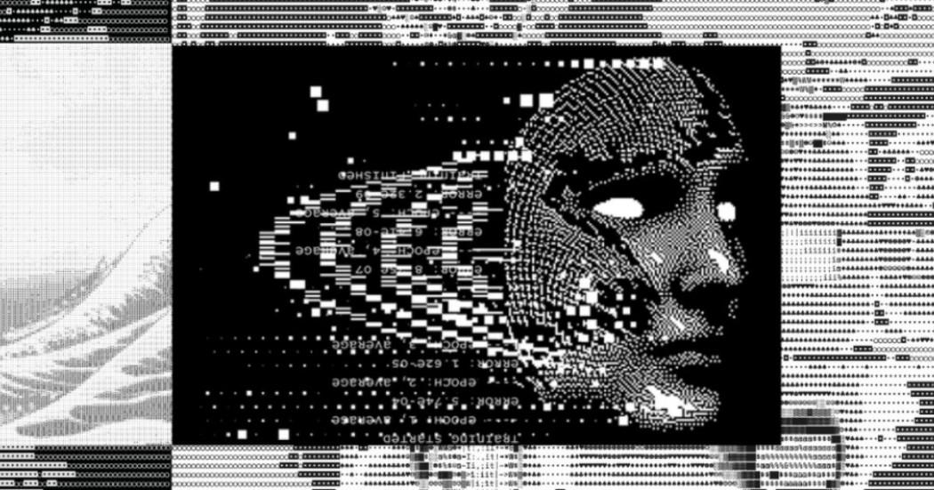 Imagen de rostro en ASCII art