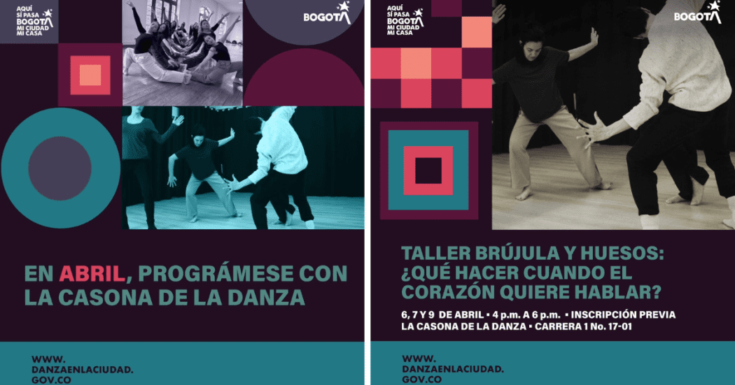 Imagen del cartel promocional del taller y de otras actividades en abril.