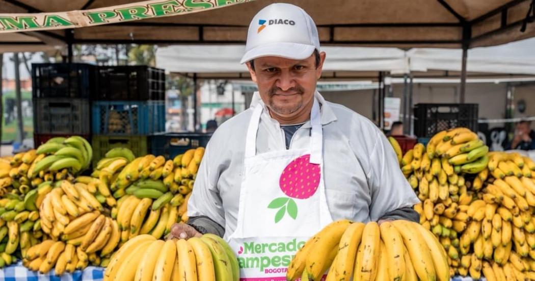 Foto de un campesino durante una de las jornadas de los Mercados Campesinos de Bogotá.