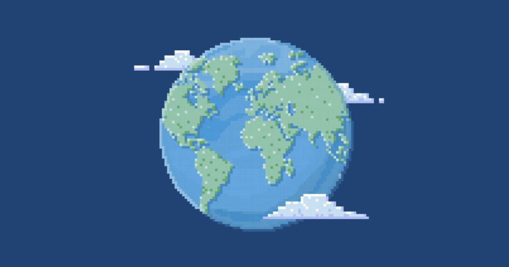 Imagen del Planeta tierra en configuración de videojuego