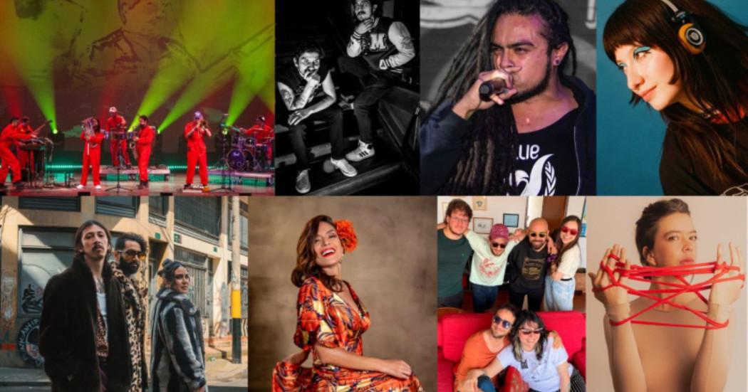 Imagen de los 8 artistas ganadores de la Beca Creación de Videoclips Musicales FUGA 2025