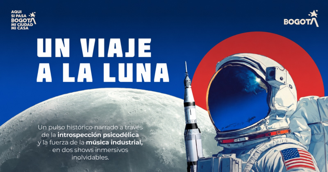 Imagen gráfica con el texto: Un viaje a la luna 