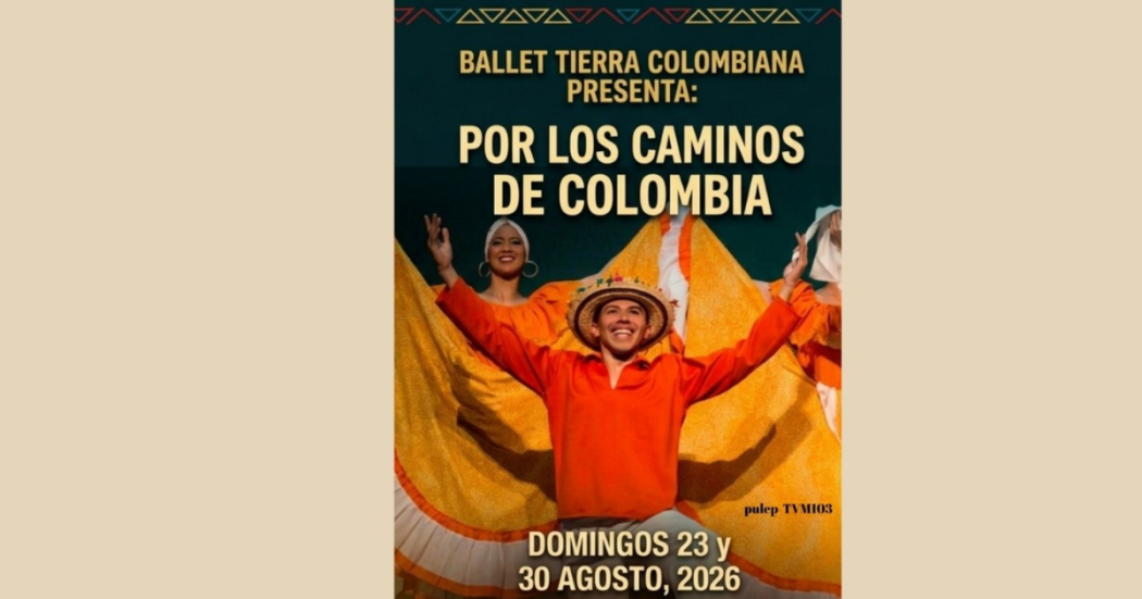 Imagen de los integrantes del Ballet Tierra Colombiana en escena.