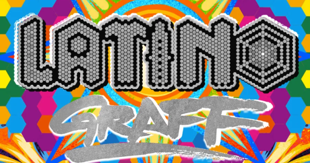 Imagen del cartel promocional del conversatorio con el texto Latin Graff