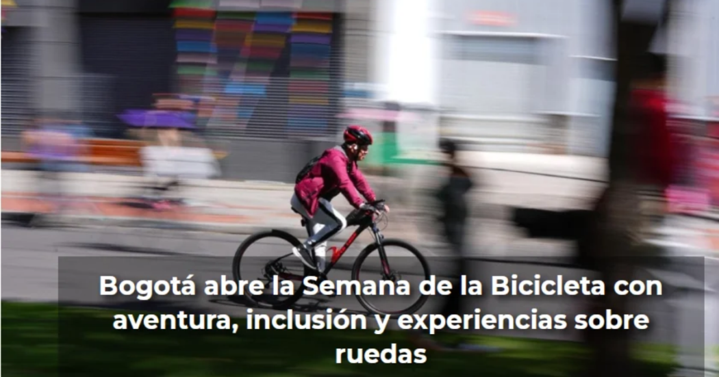 Imagen promocional de la Semana de la Bicicleta en la que se ve un hombre montando en bici.