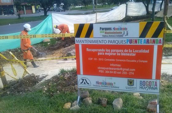 Intervienen y recuperan parques de la localidad de Puente Aranda 