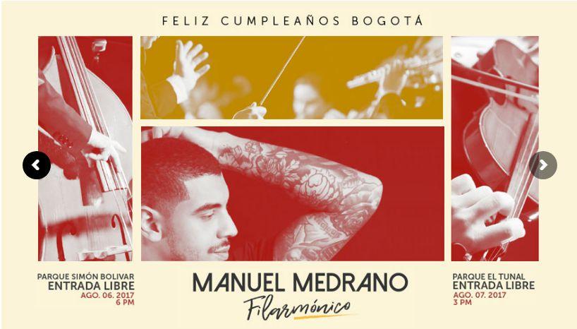 El cumpleaños de Bogotá se celebrará con dos conciertos gratis