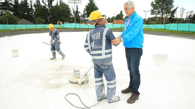 Obras de patinódromo del parque El Salitre - Foto: Comunicaciones Alcaldía / Diego Bauman 