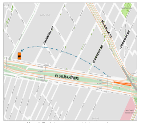 Movilidad en Bogotá_cierres en avenida Las Américas con carrera 50 Mapa 3