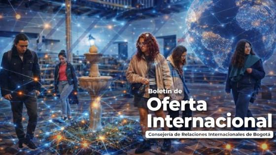 Foto de la convocatoria de becas y financiamientos con el Boletín de Oferta Internacional.