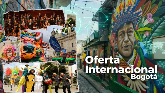 Foto del centro histórico de Bogotá y el Chorro de Quevedo con su arte urbano.