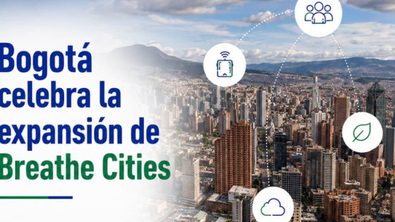 Foto panomárica de Bogotá desde al aire.