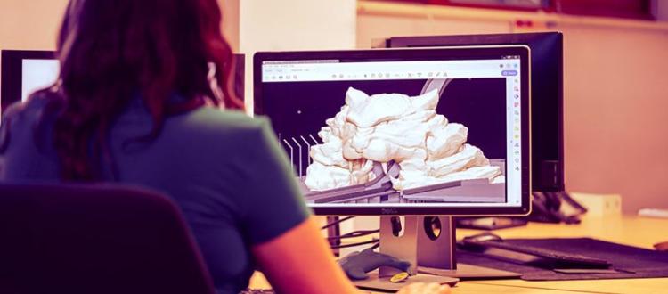 Mujer frente a un computador