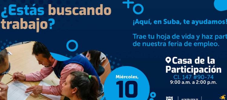 Feria de empleo en Suba el miércoles 10 de mayo de 2023