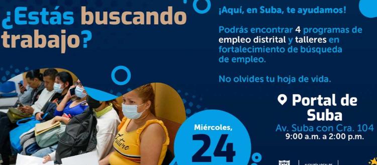 ¿Buscas trabajo? Asiste a esta feria de empleo en el Portal de Suba ¡Mayo 24!