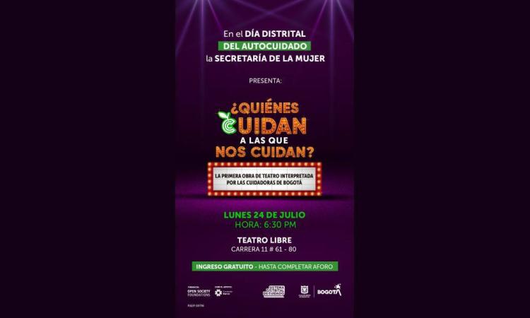 Obra de teatro gratuita sobre el cuidado en Bogotá este 24 de julio