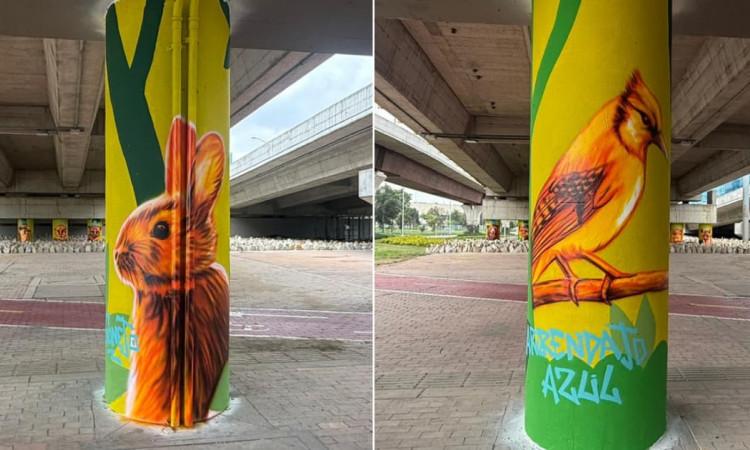 Fotos de grafitis que embellecen los bajo puentes en calle 26 con carrera 68 en Bogotá.