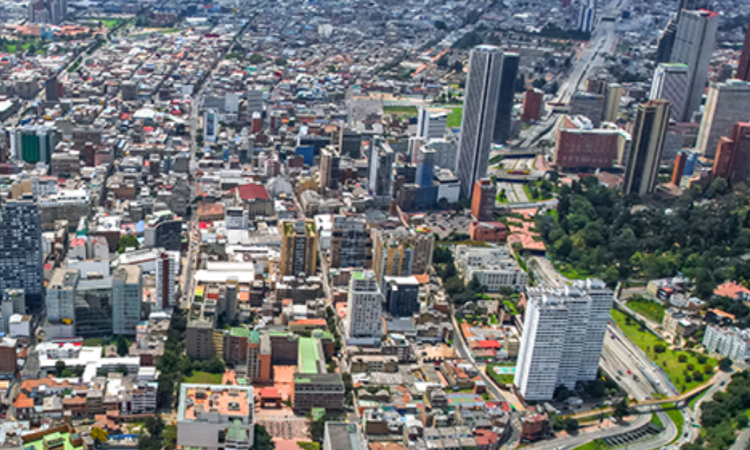 Imagen panorámica del centro de Bogotá