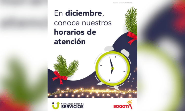 Imagen de la pieza gráfica que promociona los horarios extendidos de laVentanilla Única de Servicios
