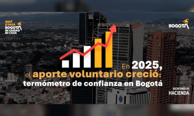 Pieza gráfica sobre el aporte voluntario en Bogotá 