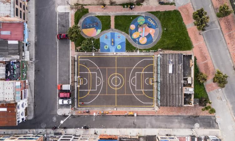 Imagen desde el aire de un parque de la Localidad de Bosa