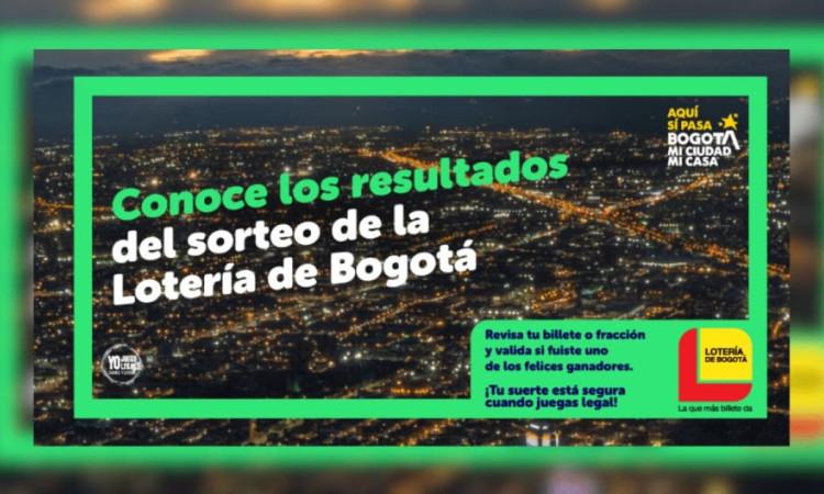 Pieza gráfica sobre la Lotería de Bogotá 