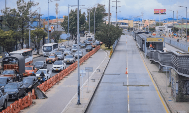 Imagen de un corredor vía de Bogotá