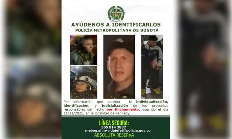 Cartel de personas buscadas en Bogotá