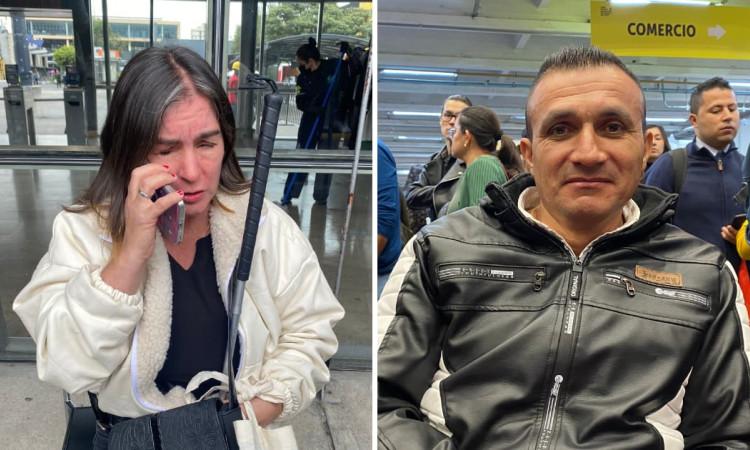 Foto de María Cristina Jiménez y Héctor Barinas en la 'Megaferia de Empleo' en Bogotá.