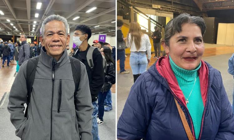 Historias de Martha Higuera y Wilfrido Pérez, personas mayores de 50 años en Megaferia de Empleo Bogotá.