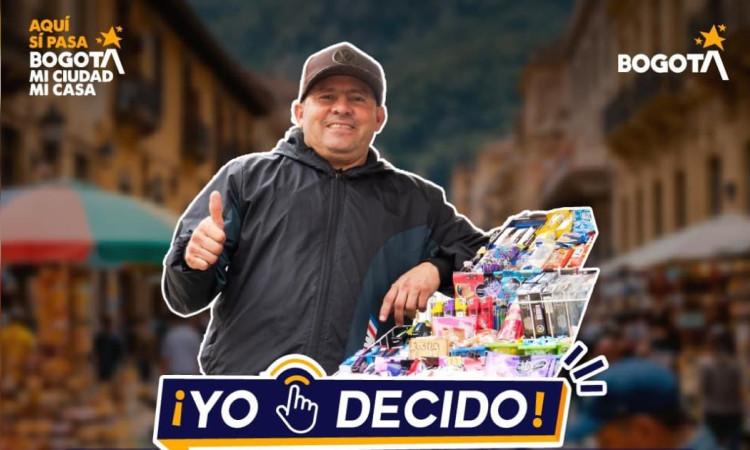 Foto de un vendedor informal en Bogotá.