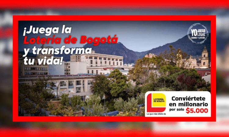 Imagen de la pieza gráfica que promociona el sorteo de la Lotería de Bogotá 