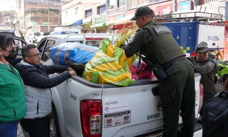 Policía Ambiental de Colombia realiza decomiso de palma de vino en Bogotá