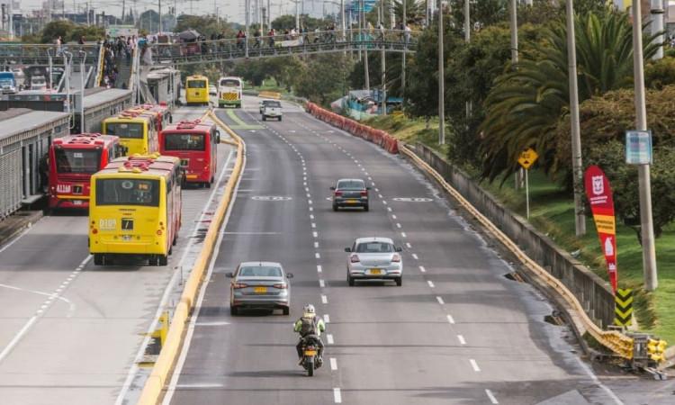 Foto de una vía de Bogotá