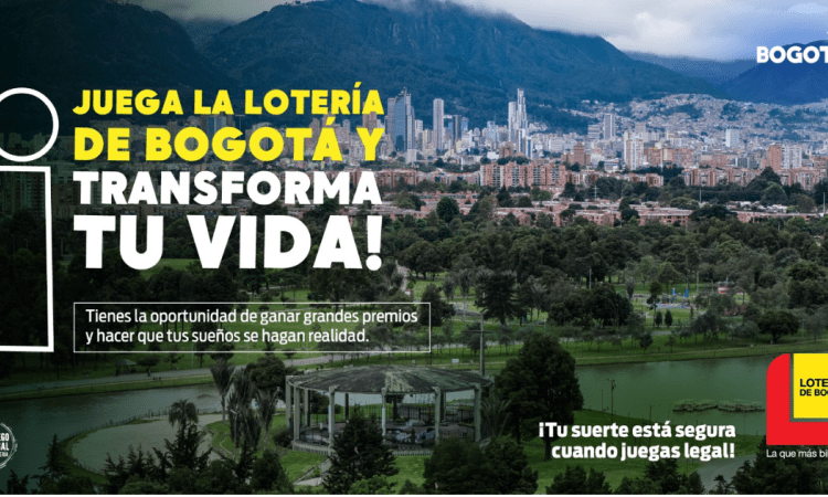 Imagen de la pieza gráfica que promociona el sorteo de la Lotería de Bogotá 