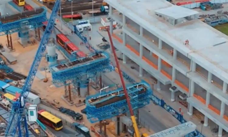 Foto de un frente de obra del Metro 