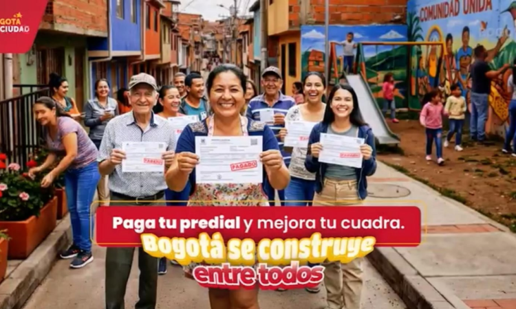 Imagen de personas con un certificado de pago del predial